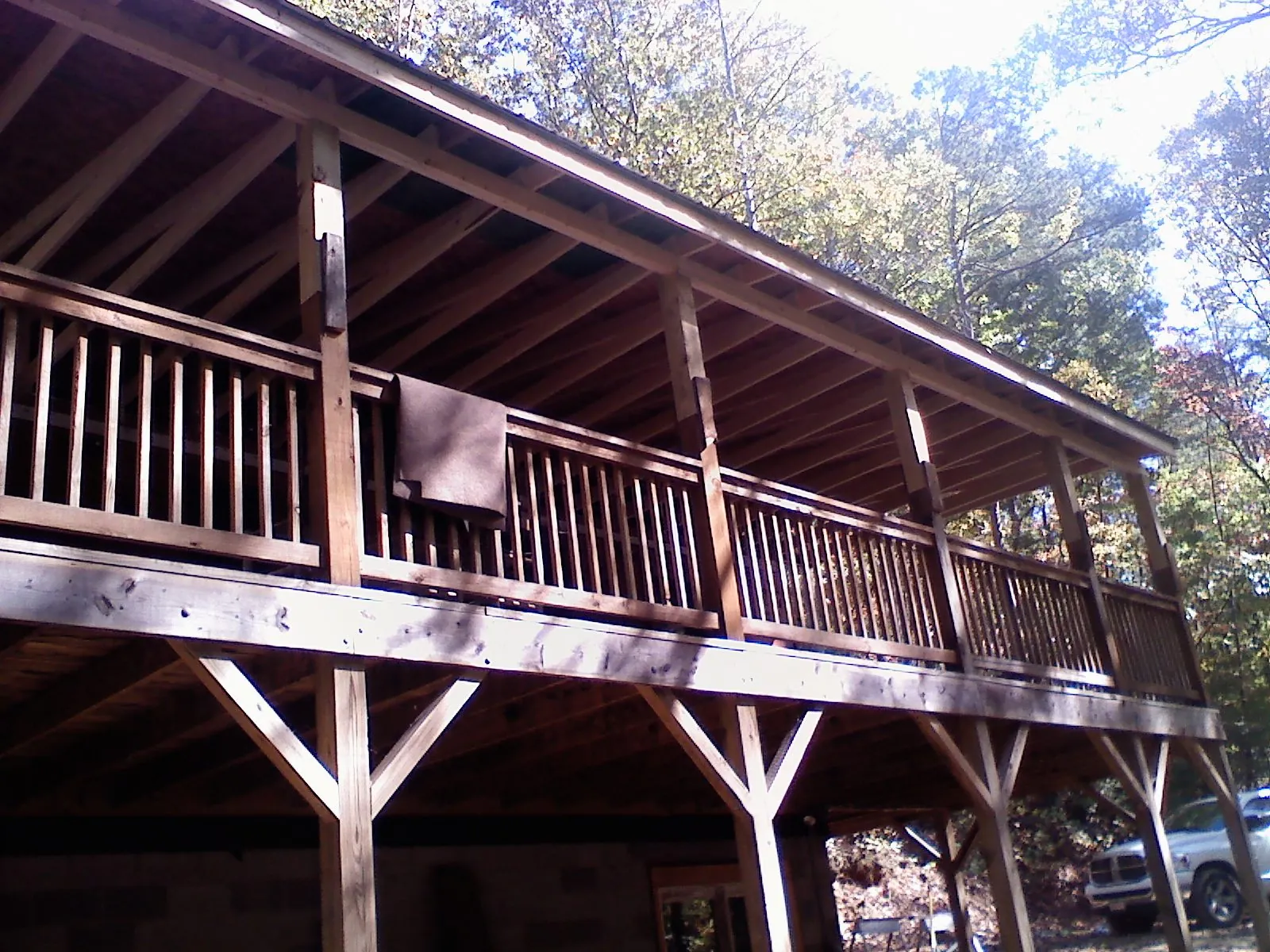 Timber framing under a new elevated porch and deck — Roof Leak Repair in Bruno by Roofing Brothers